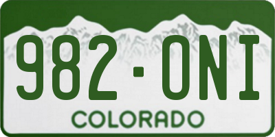 CO license plate 982ONI