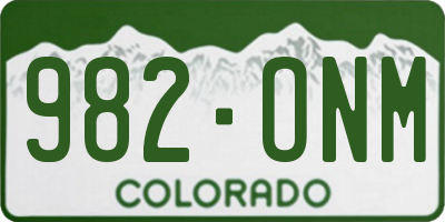 CO license plate 982ONM