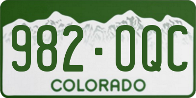 CO license plate 982OQC