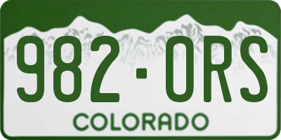 CO license plate 982ORS