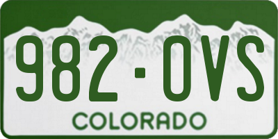 CO license plate 982OVS