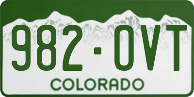 CO license plate 982OVT