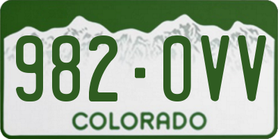 CO license plate 982OVV