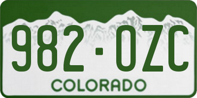 CO license plate 982OZC