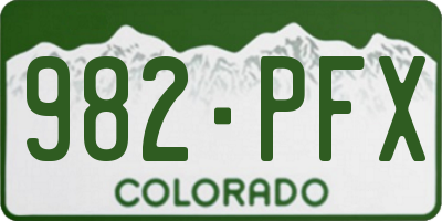 CO license plate 982PFX