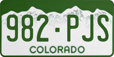 CO license plate 982PJS