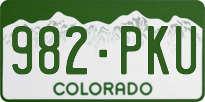 CO license plate 982PKU