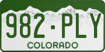 CO license plate 982PLY