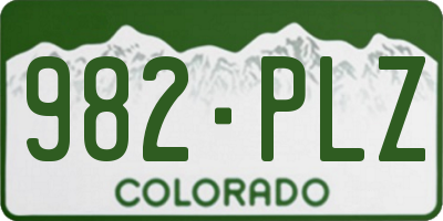 CO license plate 982PLZ