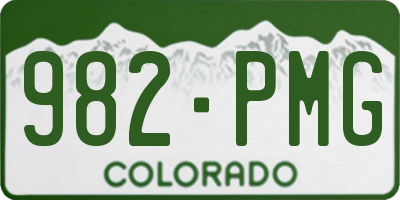 CO license plate 982PMG