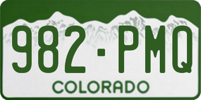 CO license plate 982PMQ