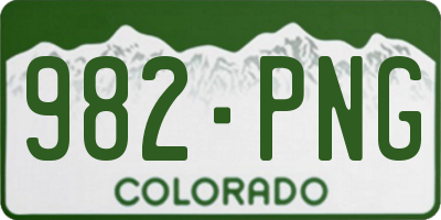 CO license plate 982PNG