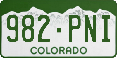 CO license plate 982PNI