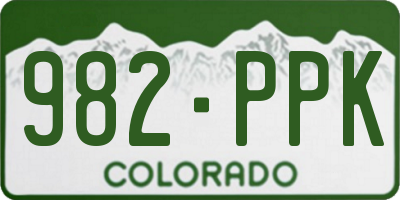 CO license plate 982PPK
