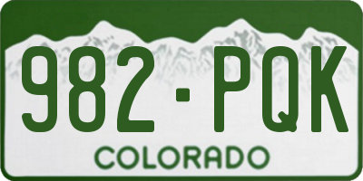 CO license plate 982PQK