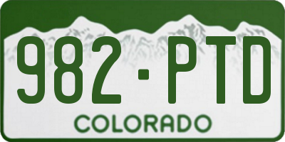 CO license plate 982PTD