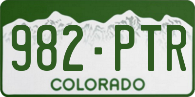 CO license plate 982PTR