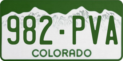 CO license plate 982PVA