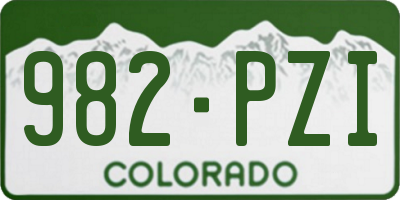 CO license plate 982PZI
