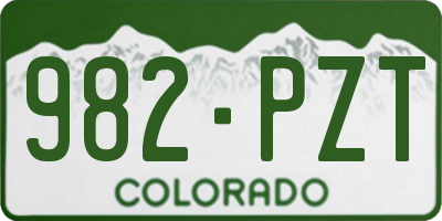 CO license plate 982PZT