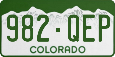 CO license plate 982QEP