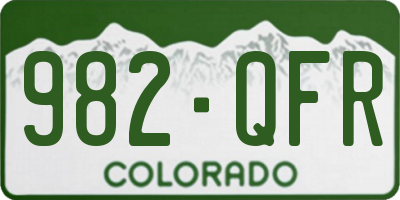 CO license plate 982QFR