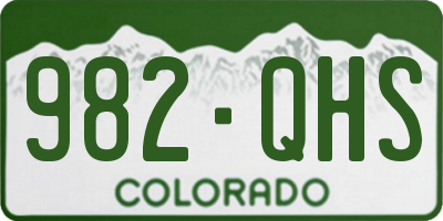 CO license plate 982QHS
