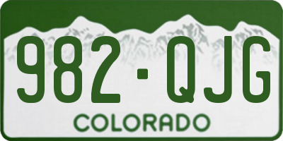 CO license plate 982QJG