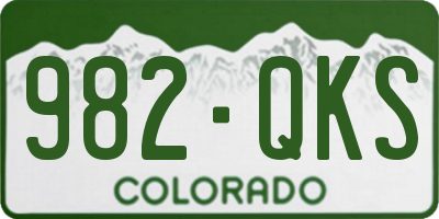 CO license plate 982QKS