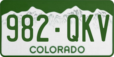 CO license plate 982QKV