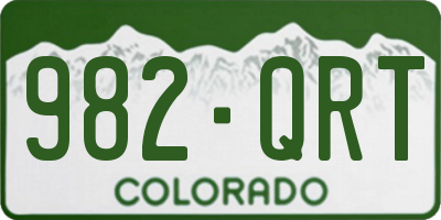 CO license plate 982QRT