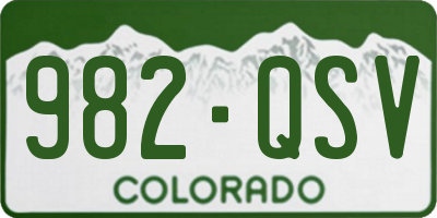 CO license plate 982QSV