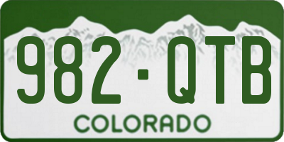 CO license plate 982QTB