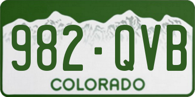 CO license plate 982QVB
