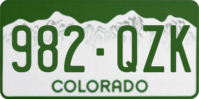 CO license plate 982QZK