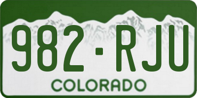 CO license plate 982RJU