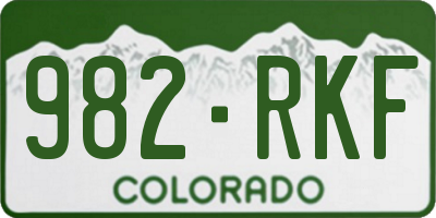 CO license plate 982RKF