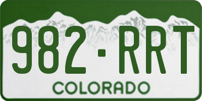 CO license plate 982RRT