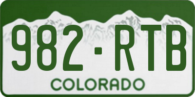 CO license plate 982RTB