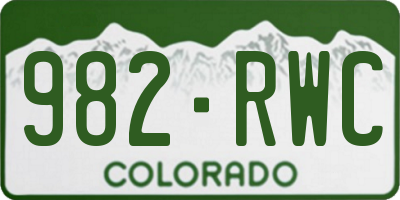 CO license plate 982RWC