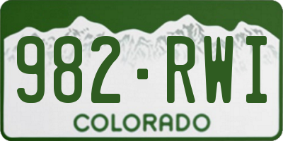 CO license plate 982RWI