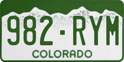 CO license plate 982RYM