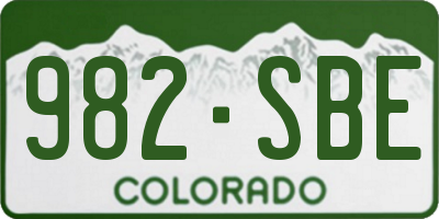 CO license plate 982SBE