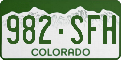 CO license plate 982SFH