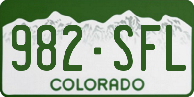 CO license plate 982SFL