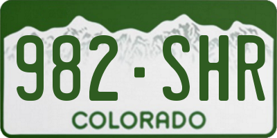 CO license plate 982SHR
