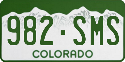 CO license plate 982SMS