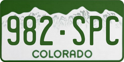 CO license plate 982SPC