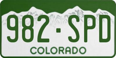 CO license plate 982SPD