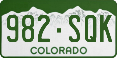 CO license plate 982SQK